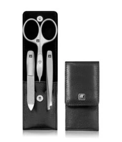 Zwilling Twinox Maniküre Pediküre Set 3tlg. Mit Kombi-Nagelschere, Leder, Schwarz Maniküre-Set